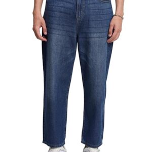 Highlander Men’s Straight Fit Jeans | Mid Rise | Stretchable Fabric | Designed for Comfort & Ease of Movement | Jeans for Man | Blue Jeans